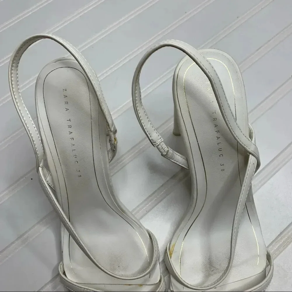Zara Square Heel Strappy Sandals - Picture 7 of 9